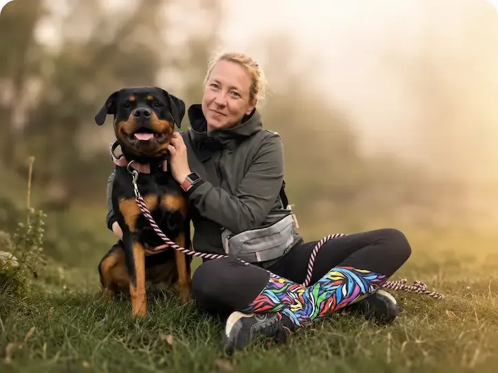 Soňa Karaivanova with her dog